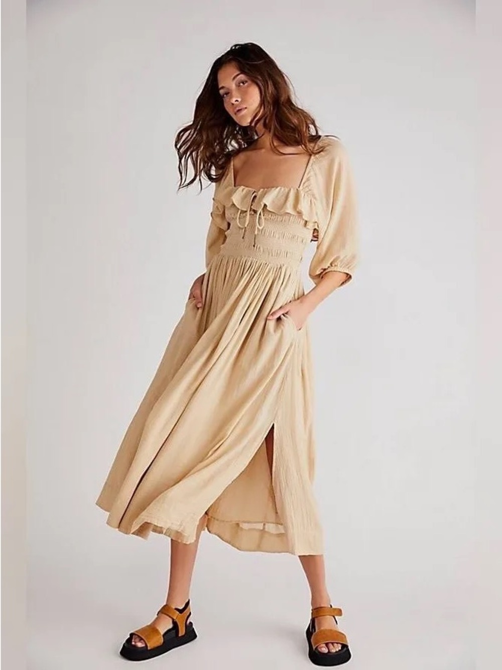 Free People Oasis Midi Dress in Nomadic Desert